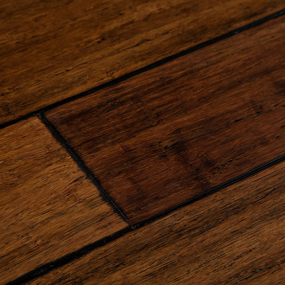 Yanchi Underpad Attached Distressed Solid Strand Woven Bamboo Yanchi Underpad Attached Distressed Solid Strand Woven Bamboo Flooring Tawny With Ixpe 9 16 X 4 7 8 72 3