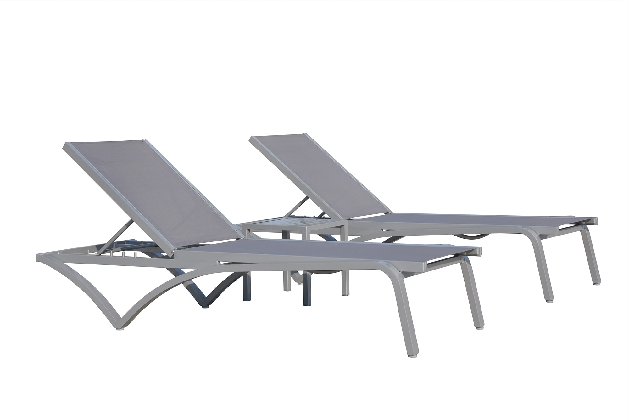 Adeline - Sun Lounger Set of 2 Beach, Pool & Lounge - Metal Chaise Loungers 0