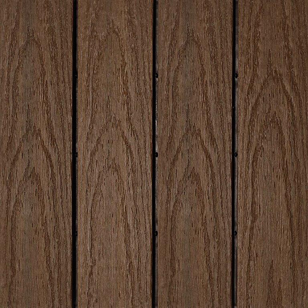 Walnut Naturale / 12"x12" Interlocking Deck Tiles - Composite QuickDeck HD 0