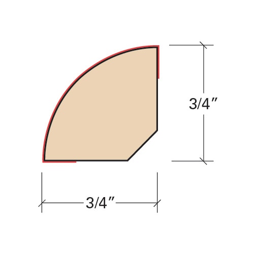 Blackcherry Oak / Quarter Round / 94" x 3/4" x 3/4" Ovio Vinyl Moldings - 3.2mm Click Lock Country - Blackcherry Oak 0