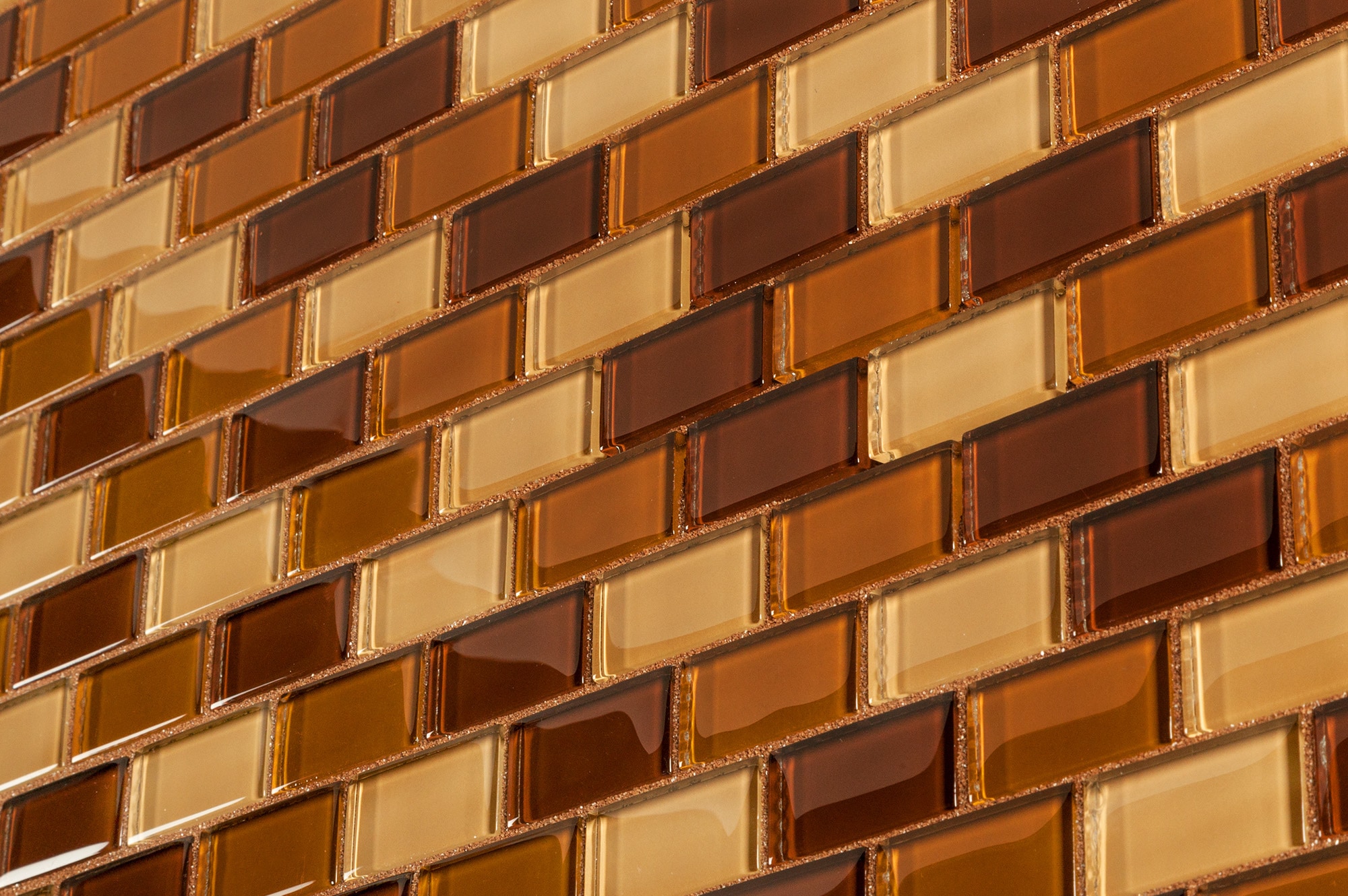 Brown Brick Blend / 1"x2" Glass Mosaic - Crystalized Glass Blend Series 0