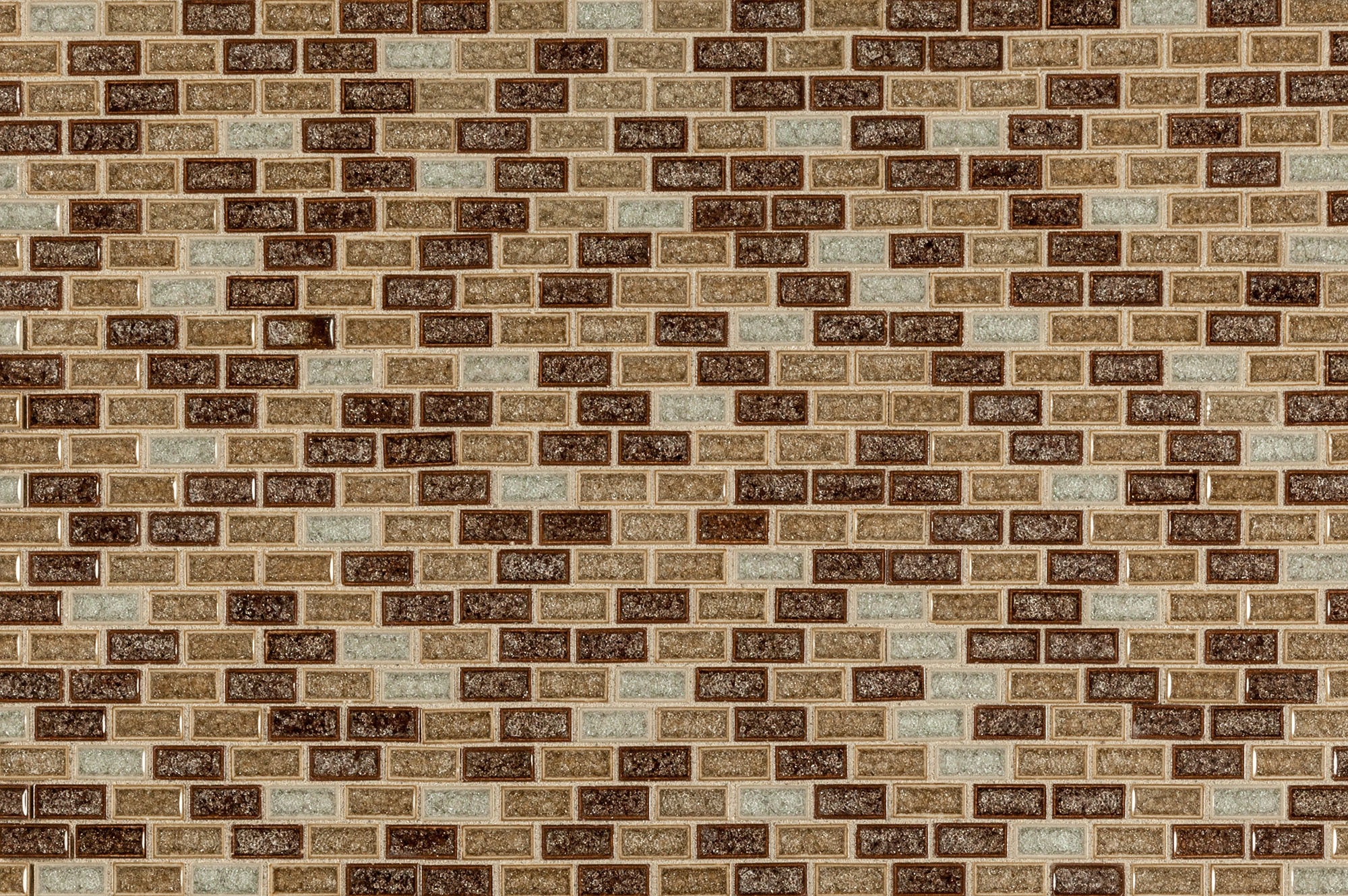 Fossil Canyon Blend / 1"x2" Glass Mosaic - Crystalized Glass Blend Series 0