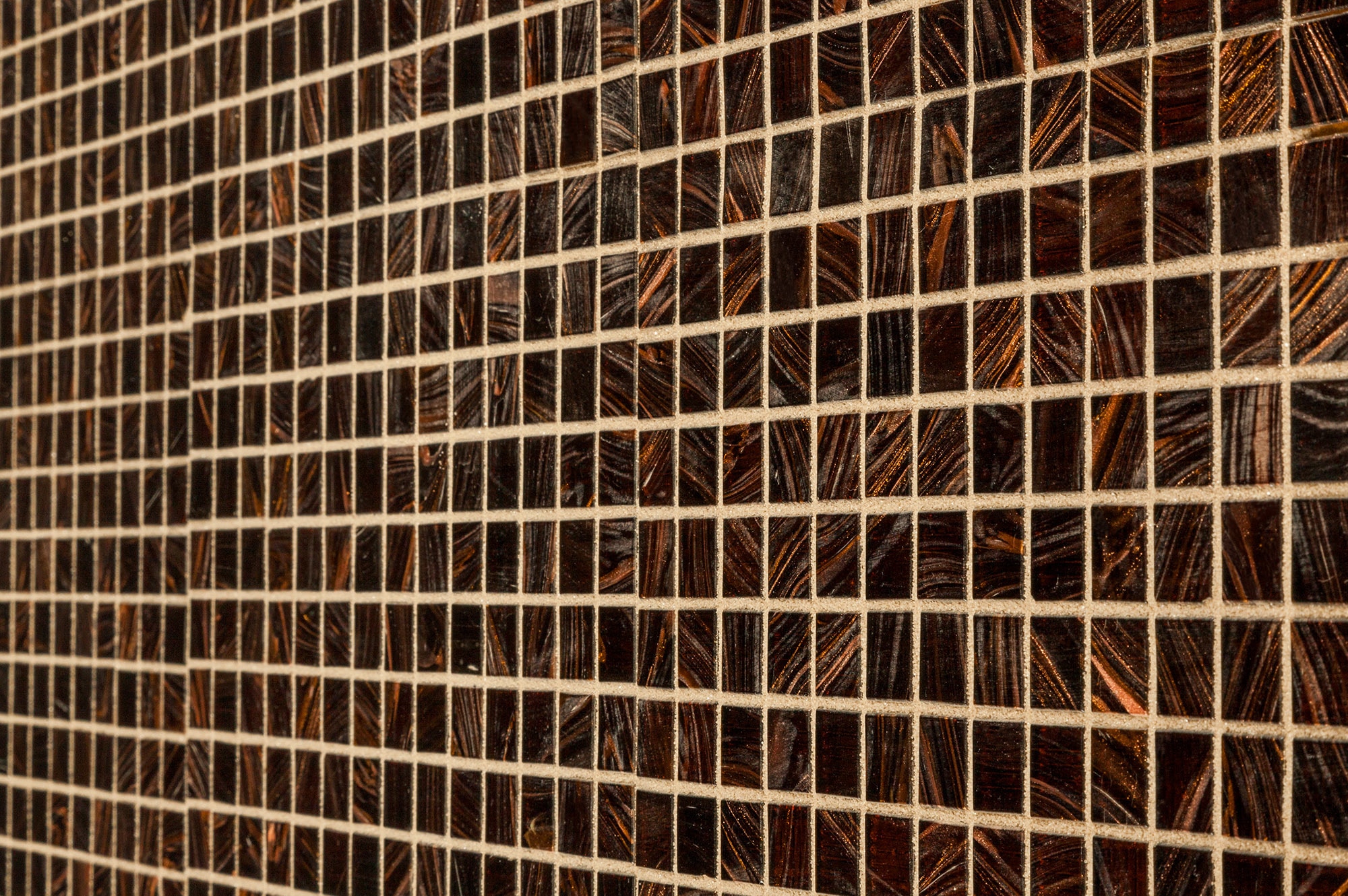 Brown / 3/4"x3/4" Glass Mosaic - Iridescent Series 0