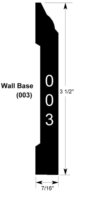 Lone Star Gray / Wall Base / 94" x 3 1/2" x 7/16" Engineered Hardwood Moldings - Ranch Wide Plank Oak - Lone Star Gray 0