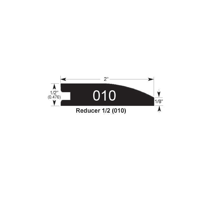 Charcoal / Reducer / 78" x 2" x 1/2" Engineered Hardwood Moldings - Wide Plank Oak - Charcoal 0