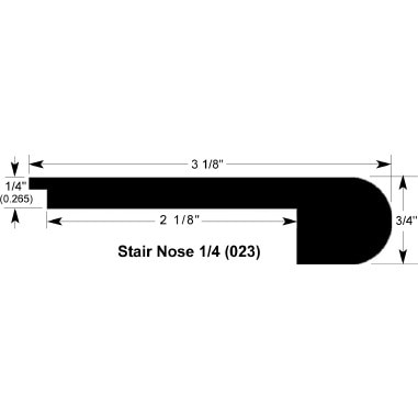 American Black Cherry / Stair Nose / 78" x 3 1/8" x 3/4" Hardwood Moldings - American Black Cherry - American Black Cherry 0