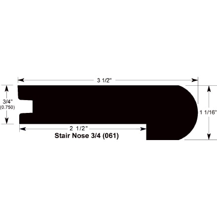 American Black Cherry / Stair Nose / 94" x 3 1/2" x 1 1/16" Hardwood Moldings - American Black Cherry - American Black Cherry 0
