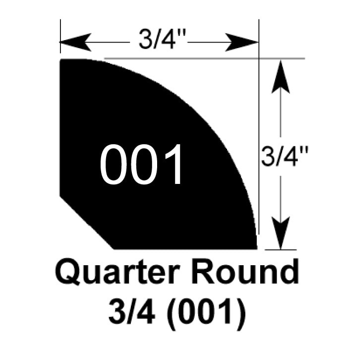 Moka / Quarter Round / 94" x 3/4" x 3/4" Hardwood Moldings - Stained Red Oak - Moka 0