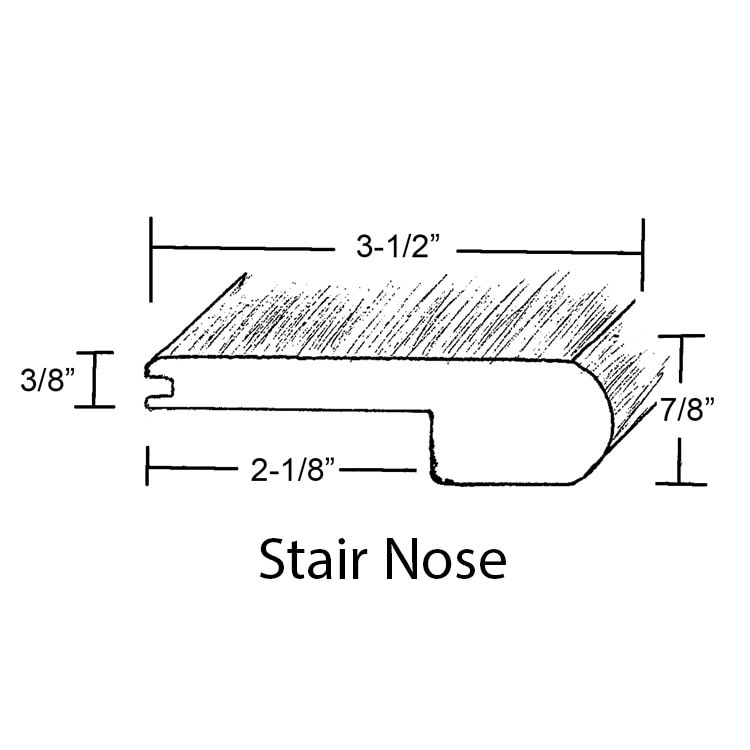 Banf / Stair Nose / 84" x 3 1/2" x 3/8" Engineered Hardwood Moldings - Blended Width Chiseled Hickory - Banf 0