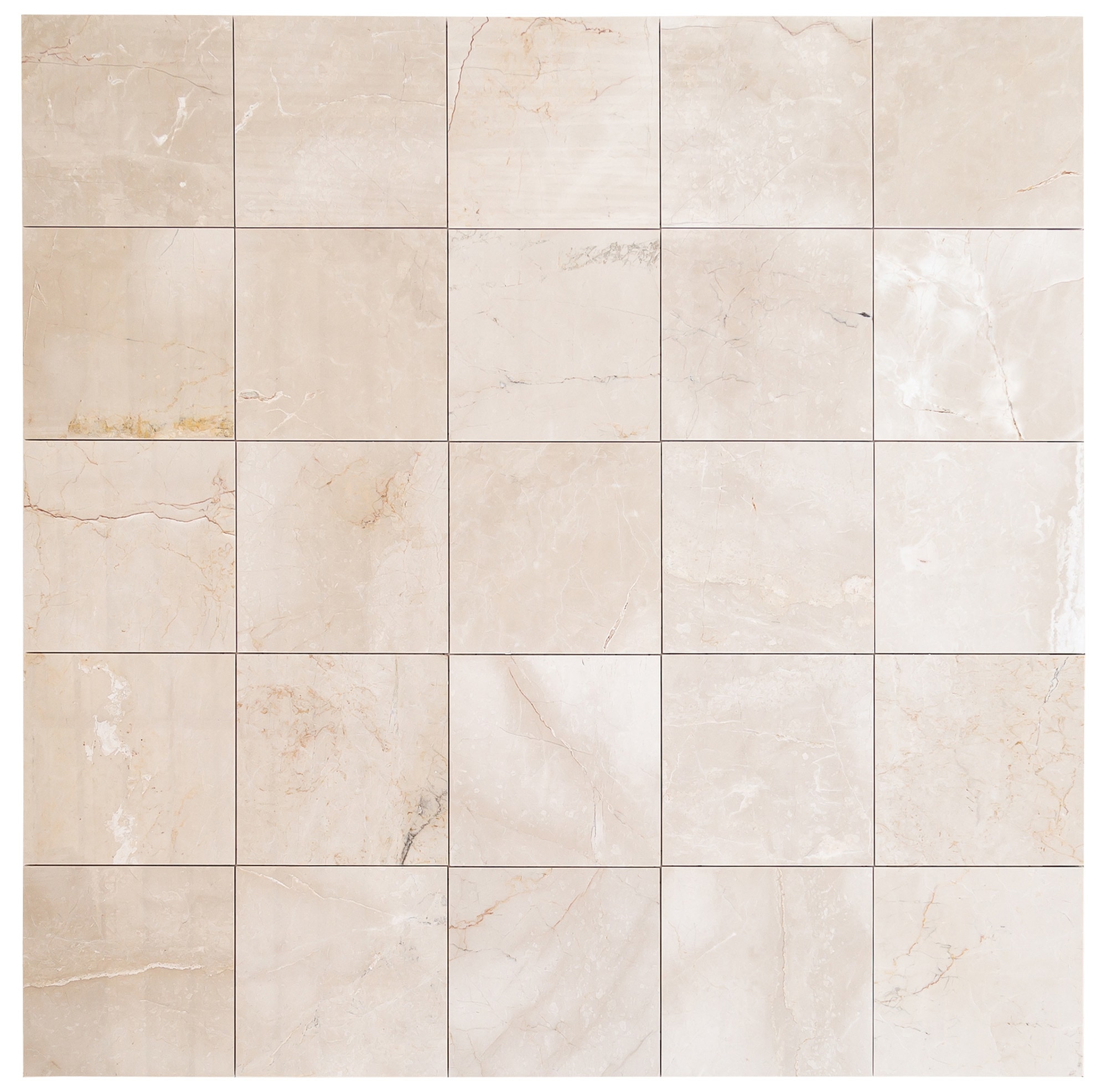 Troya Marble Tile Calista Cream Medium 12"x12" Polished