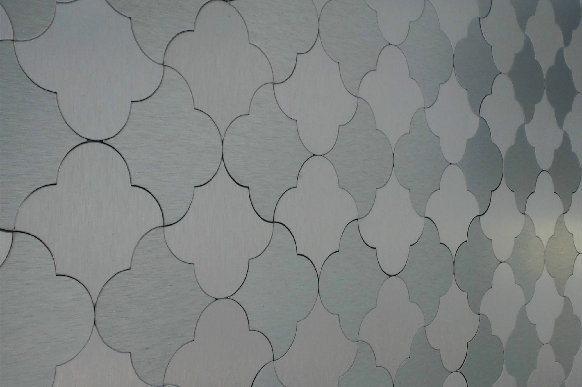 Silver Damask / Pattern Mosaic Tile - Peel & Stick Metal Series 0