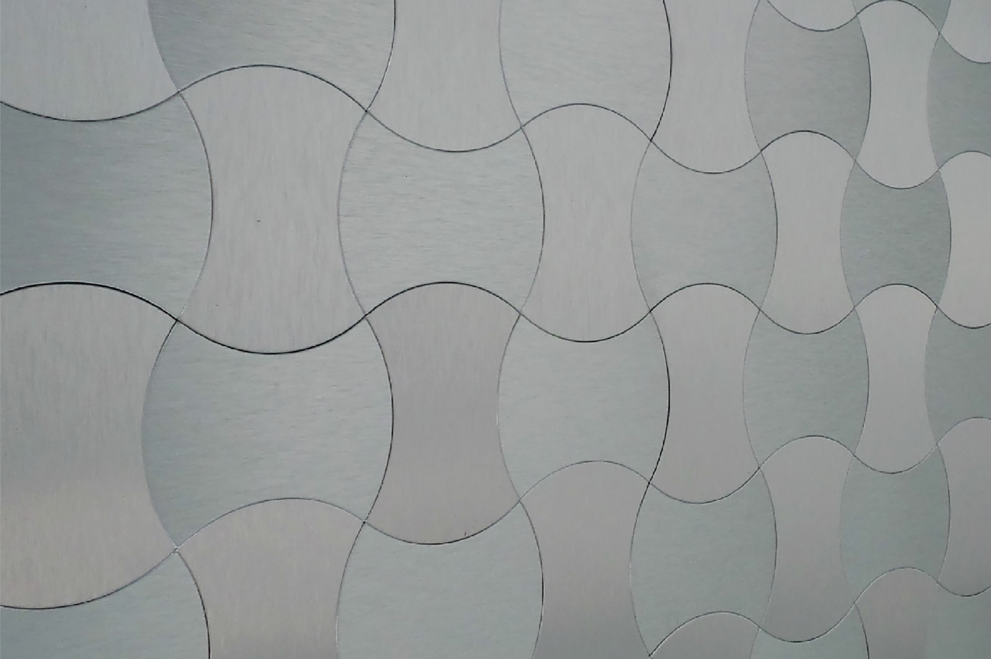 Silver Wave / Pattern Mosaic Tile - Peel & Stick Metal Series 0