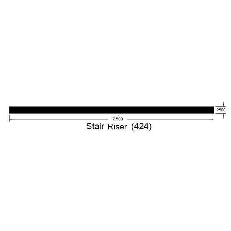 Vine / Stair Riser / 36" x 7 1/2" x 1/4" Hardwood Moldings - Canadian Silver Maple - Vine 0