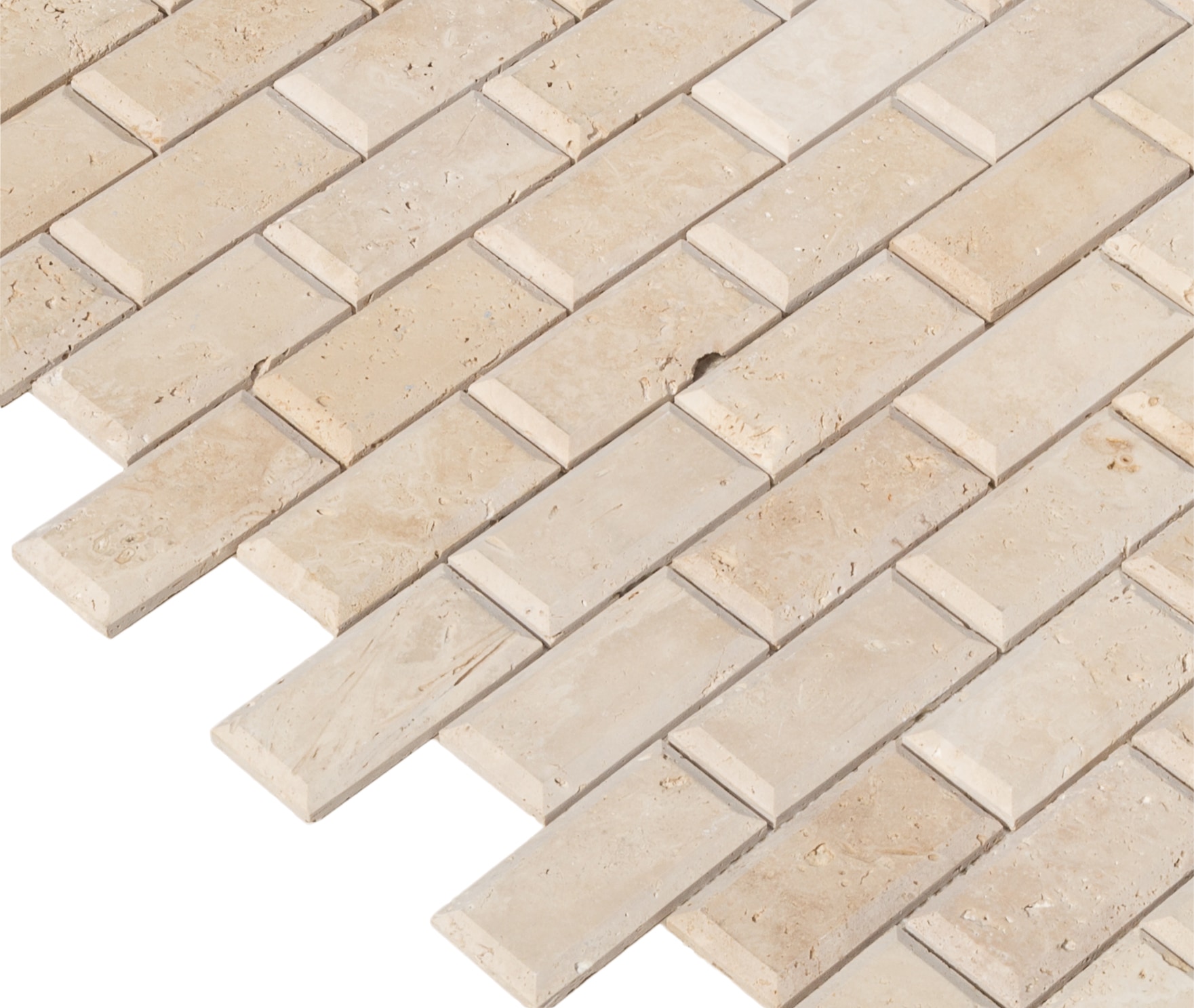 Classic Light Beige / 2"x4" / Honed and Unfilled Travertine Mosaic - Empire Series 0