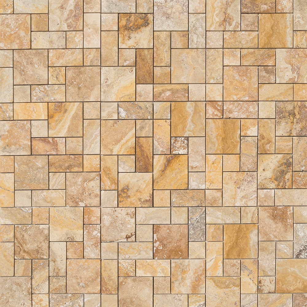 Scabos / Pattern / Brushed and Filled Travertine Mosaic - Empire Series 0