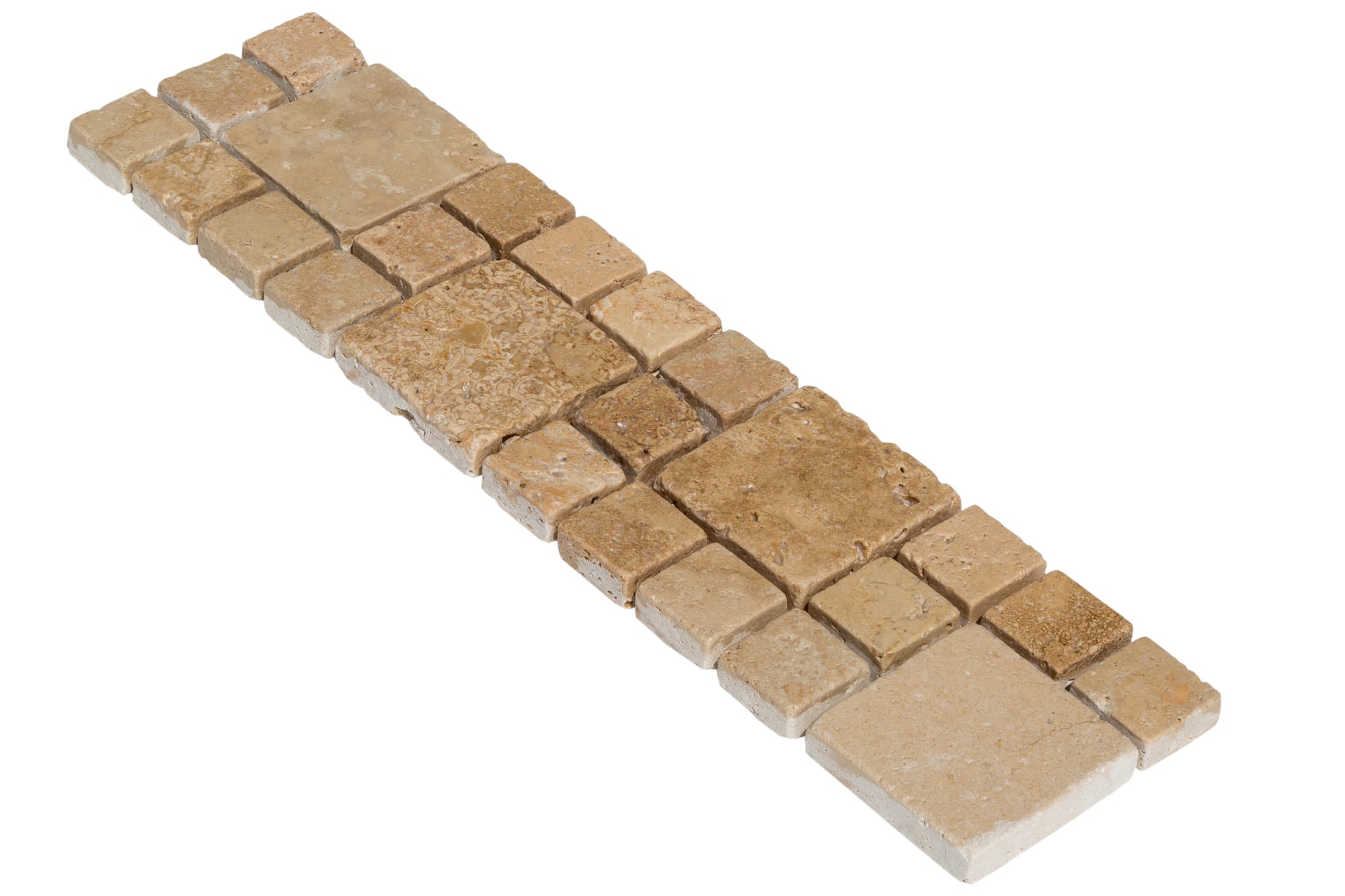 Chiaro Rustic / 3"x12" / Tumbled Border Travertine Mosaic - Empire Series 0