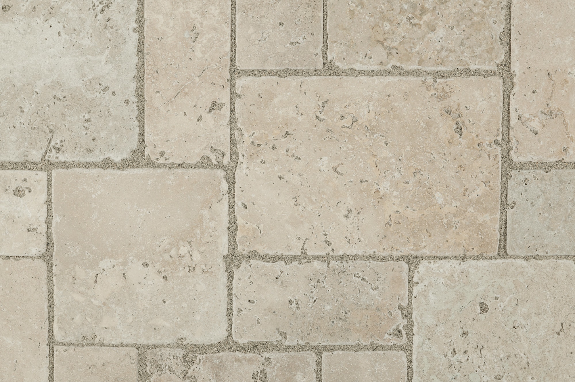 Beige / Mini Antique / Tumbled Travertine Mosaic - Riverbed Series 0