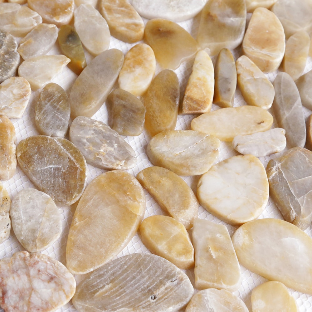 Optico Pebble Mosaic Flat Tumbled Stone Series Amber Flat / Random