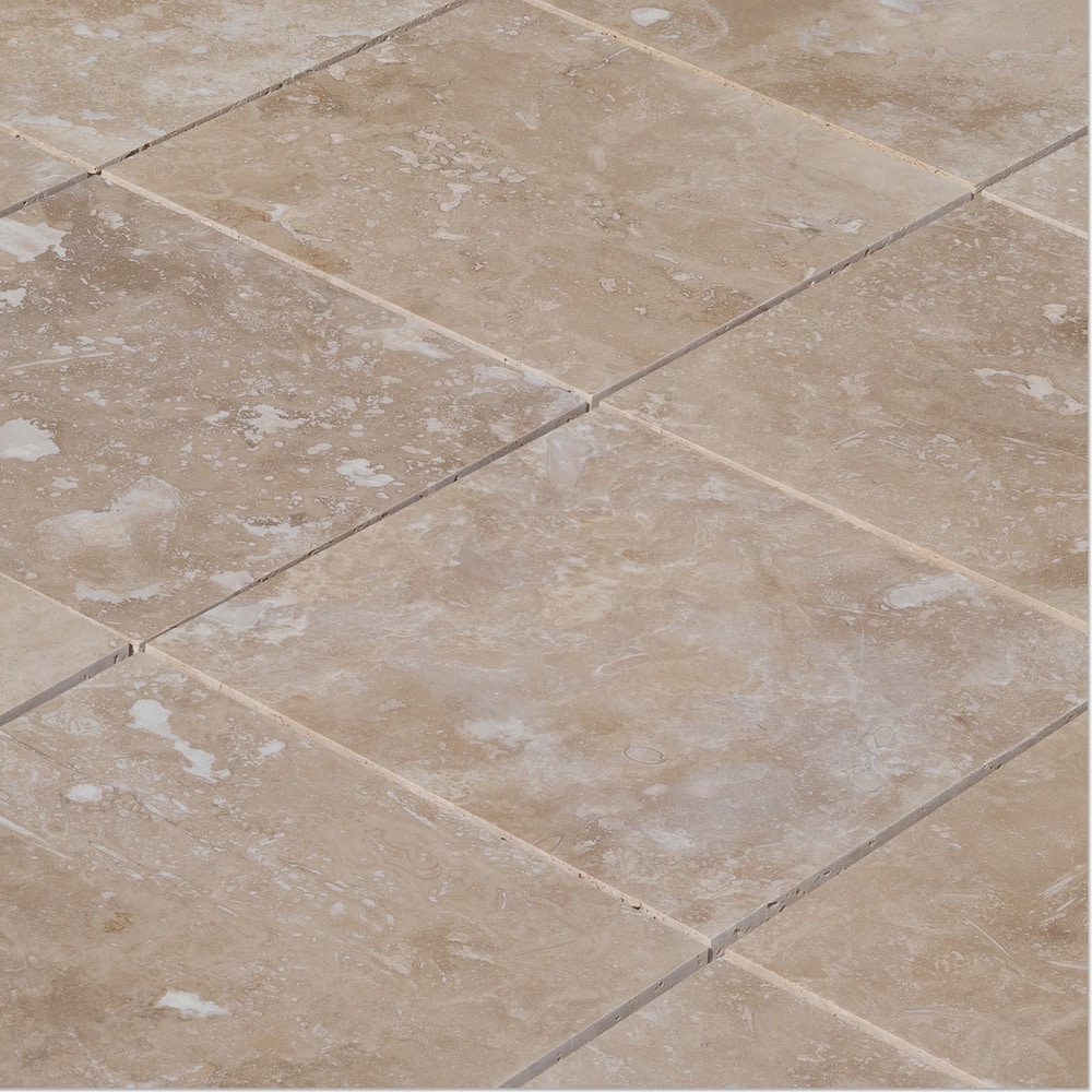 Izmir Travertine Tile Honed and Filled Light Beige Standard / 12"x12