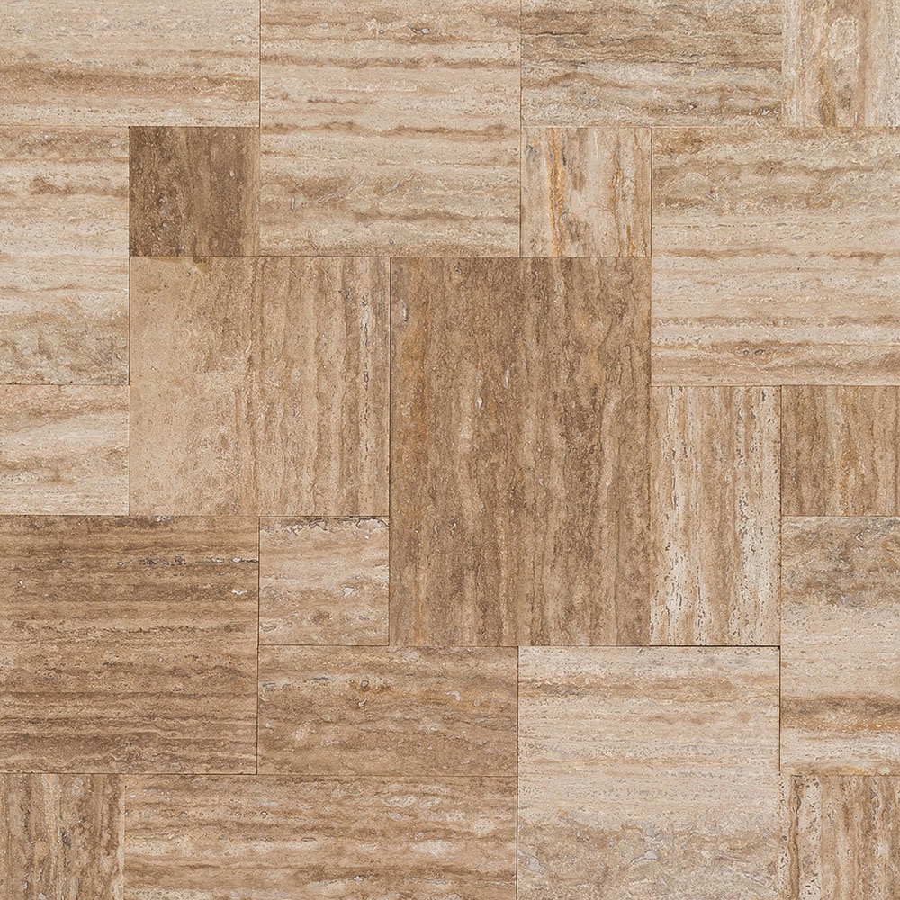 Noce Brown Vein Cut Antique / Pattern Set / Honed and Filled / Straight Edge Travertine Tile - Honed and Filled 0