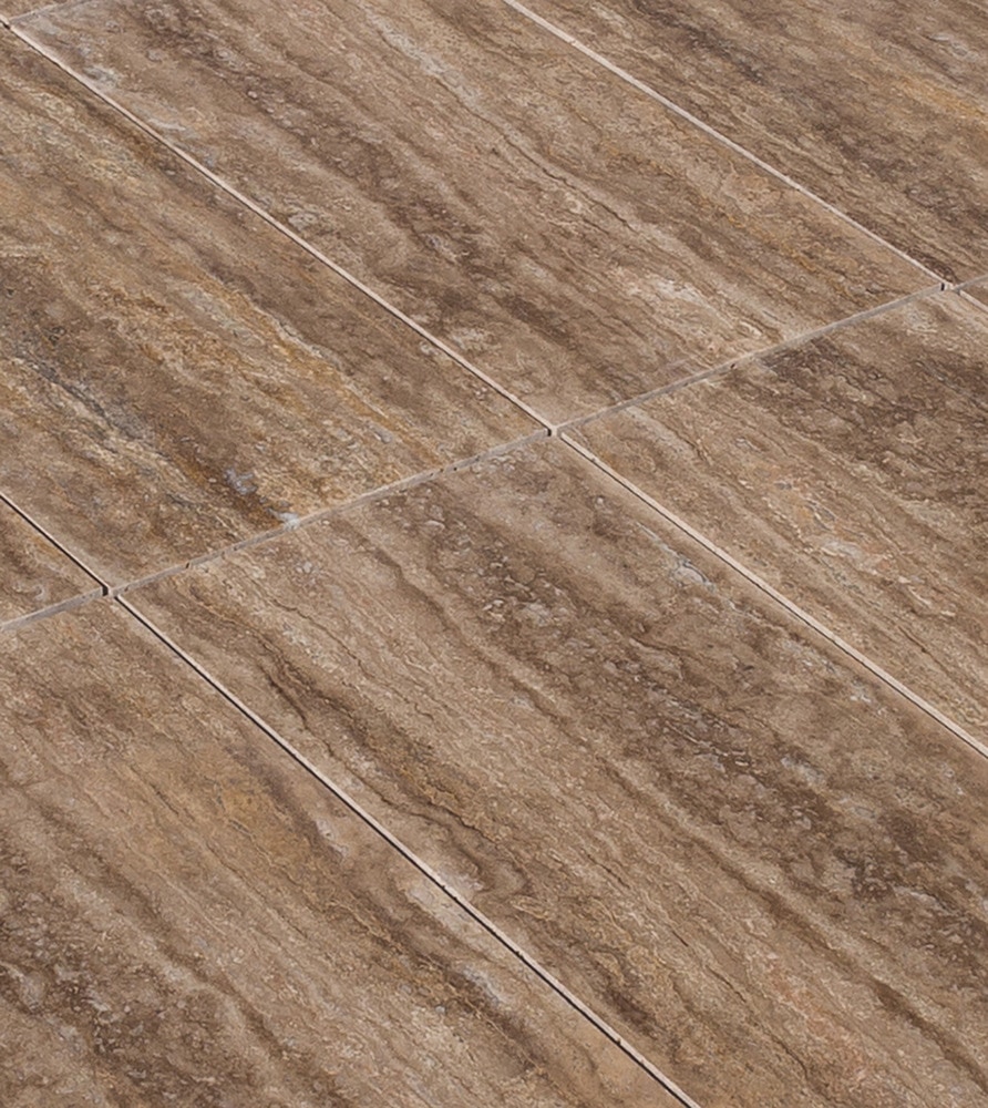 FREE Samples Izmir Travertine Tile Polished Noce Brown Vein Cut