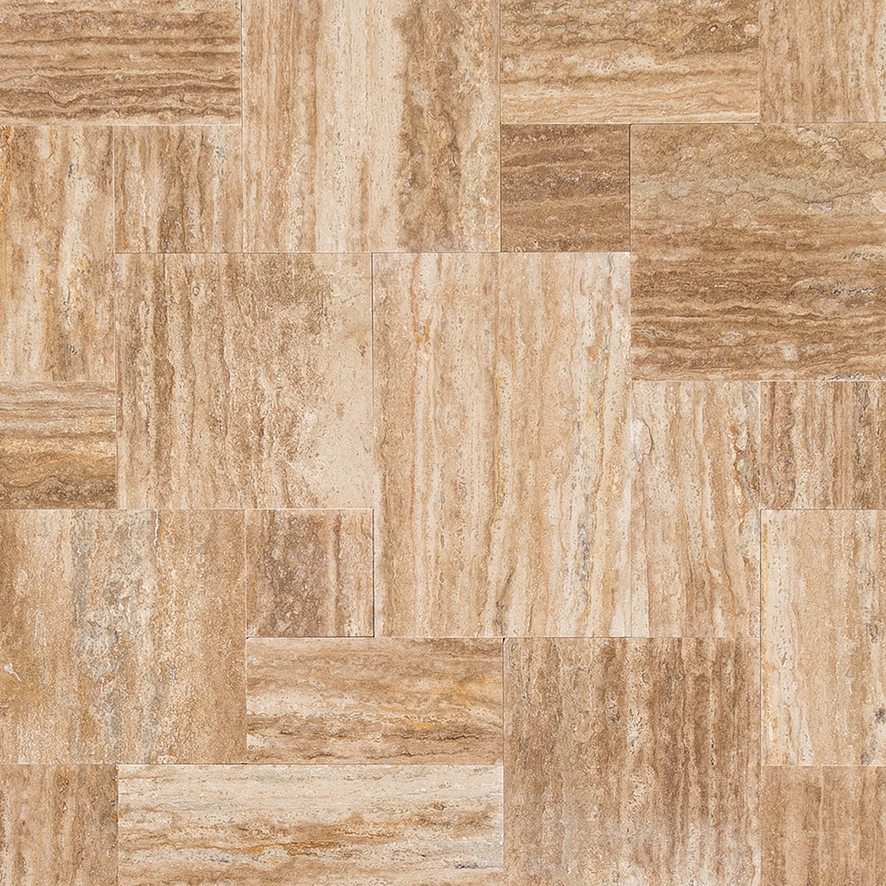 Noce Brown Vein Cut Antique / Pattern Set / Polished Travertine Tile - Polished 0