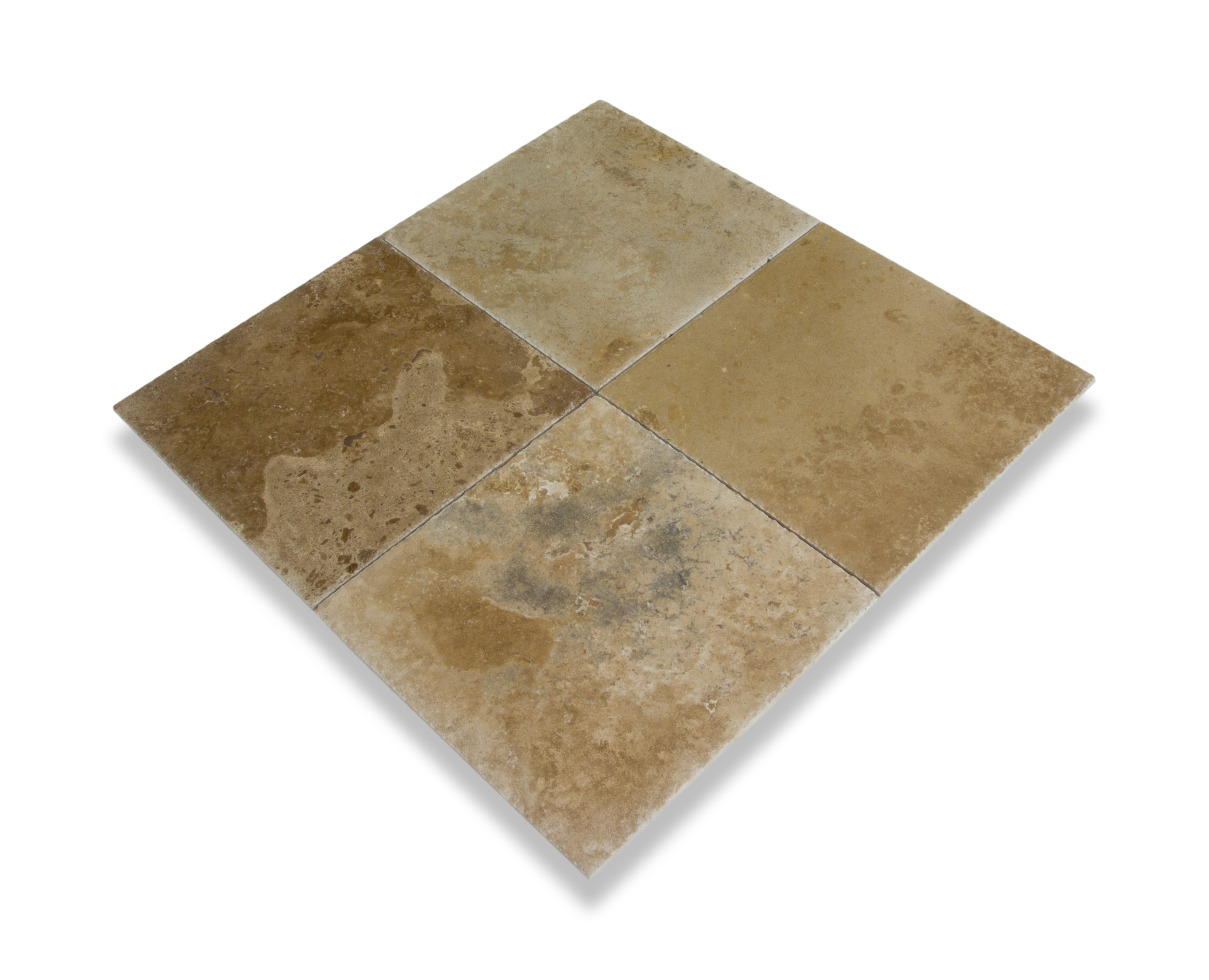 Volcano Standard / 16"x16"x1/2" / Brushed and Chiseled Travertine Tile - Brushed and Chiseled 0