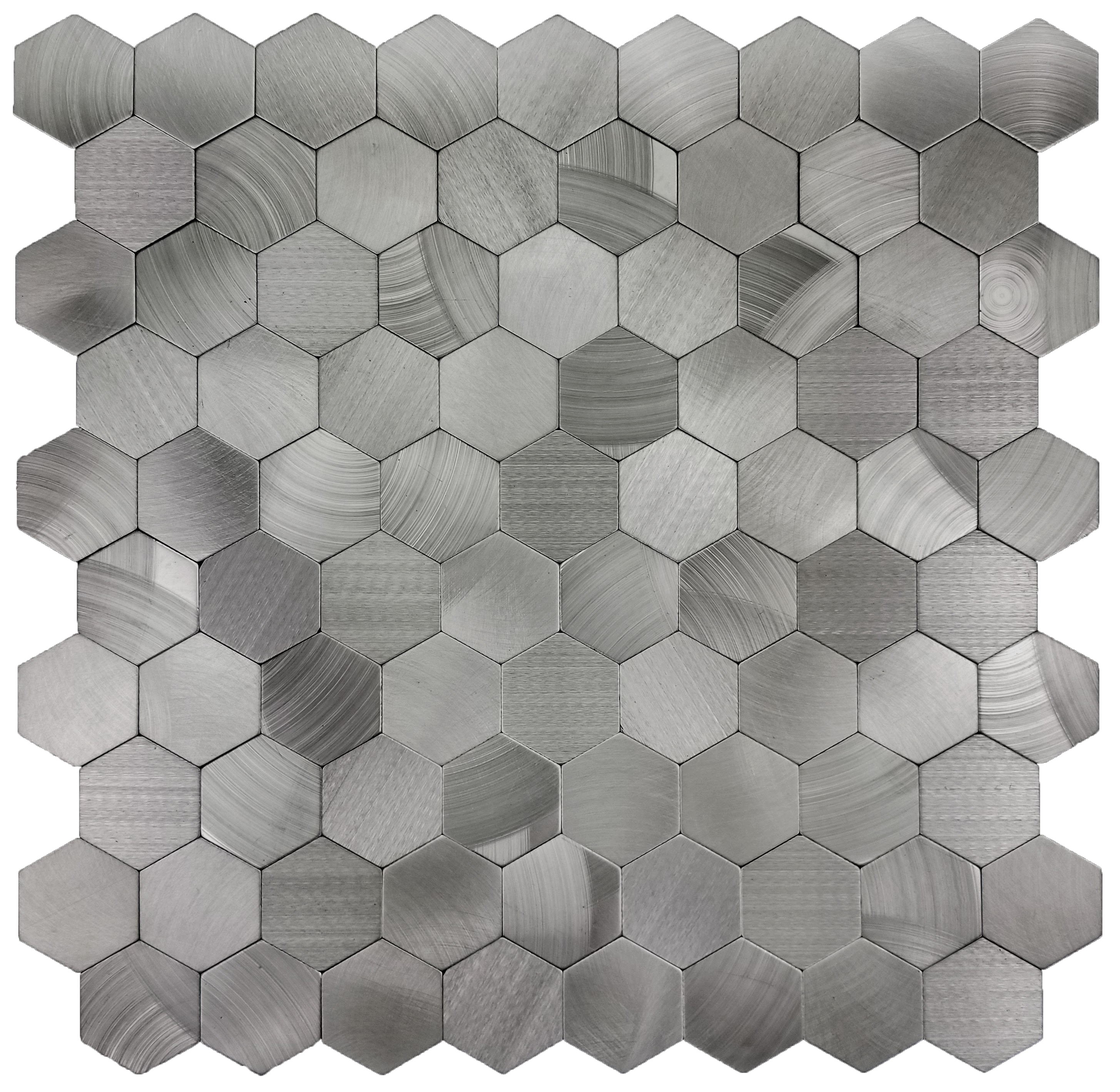 Aluminum Silver Hexagon Peel and Stick Mosaic / 12"x12" Enchanted Metals 0
