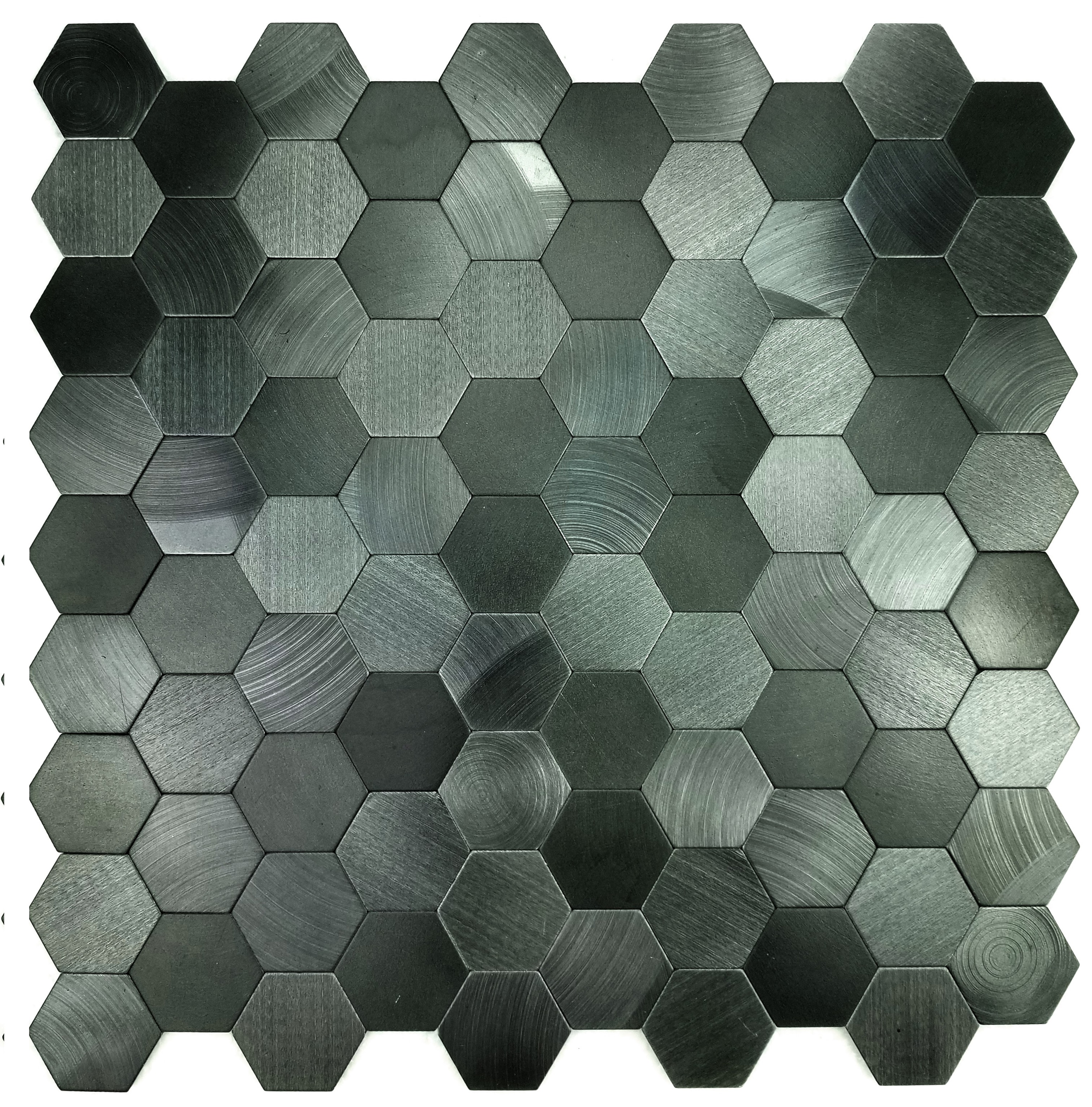 Aluminum Gray Blue Hexagon Peel and Stick Mosaic / 12"x12" Enchanted Metals 0