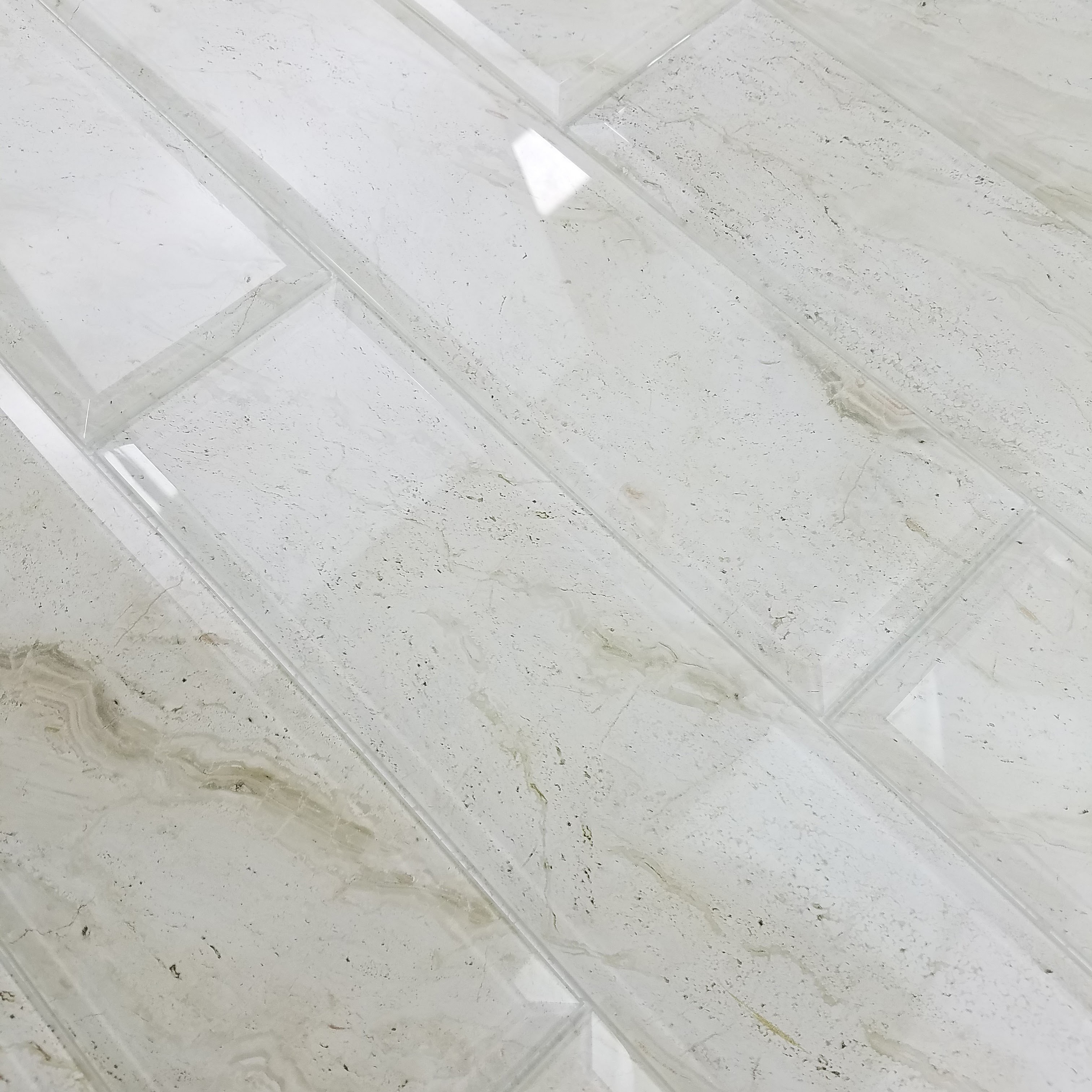 Peel and Stick Crema Marfil Beveled Edge Glossy / 4"x16" / Glossy Nature Collection 0