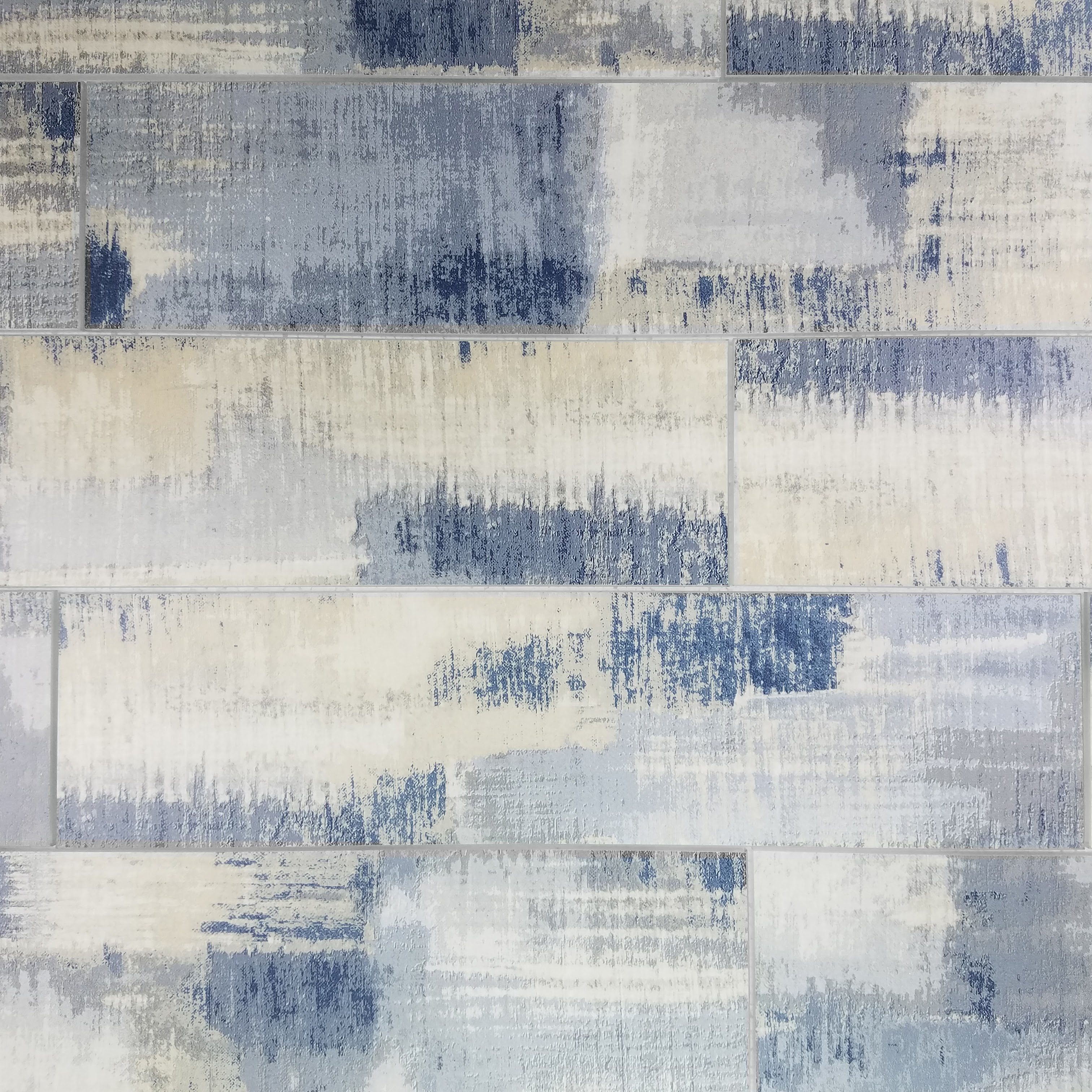 Cement Blue Straight Edge Glossy / 4"x16" / Flat Nature Collection 0