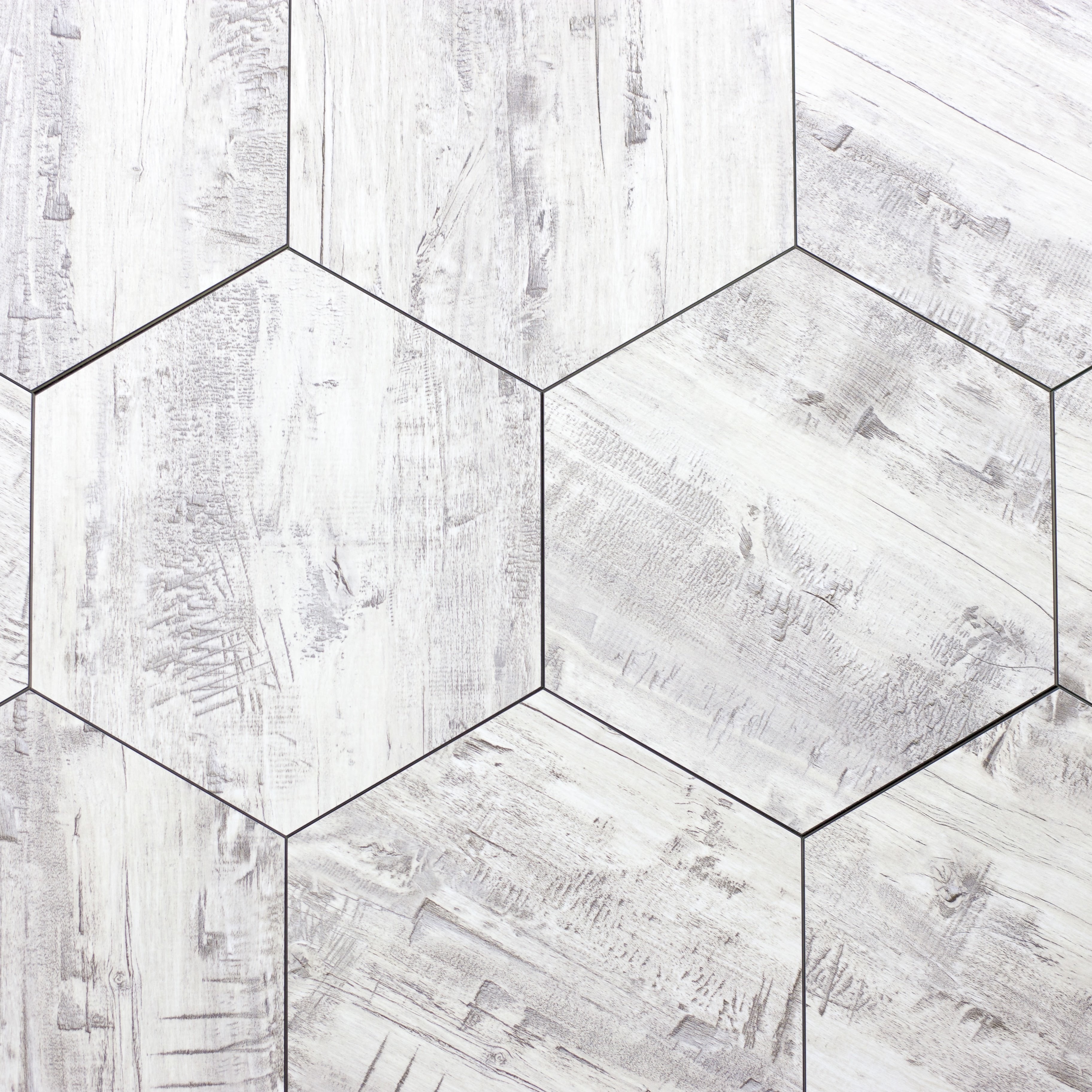 Birchwood Gray Hexagon Straight Edge Glossy / 9.2"x8" / Flat Nature Collection 0