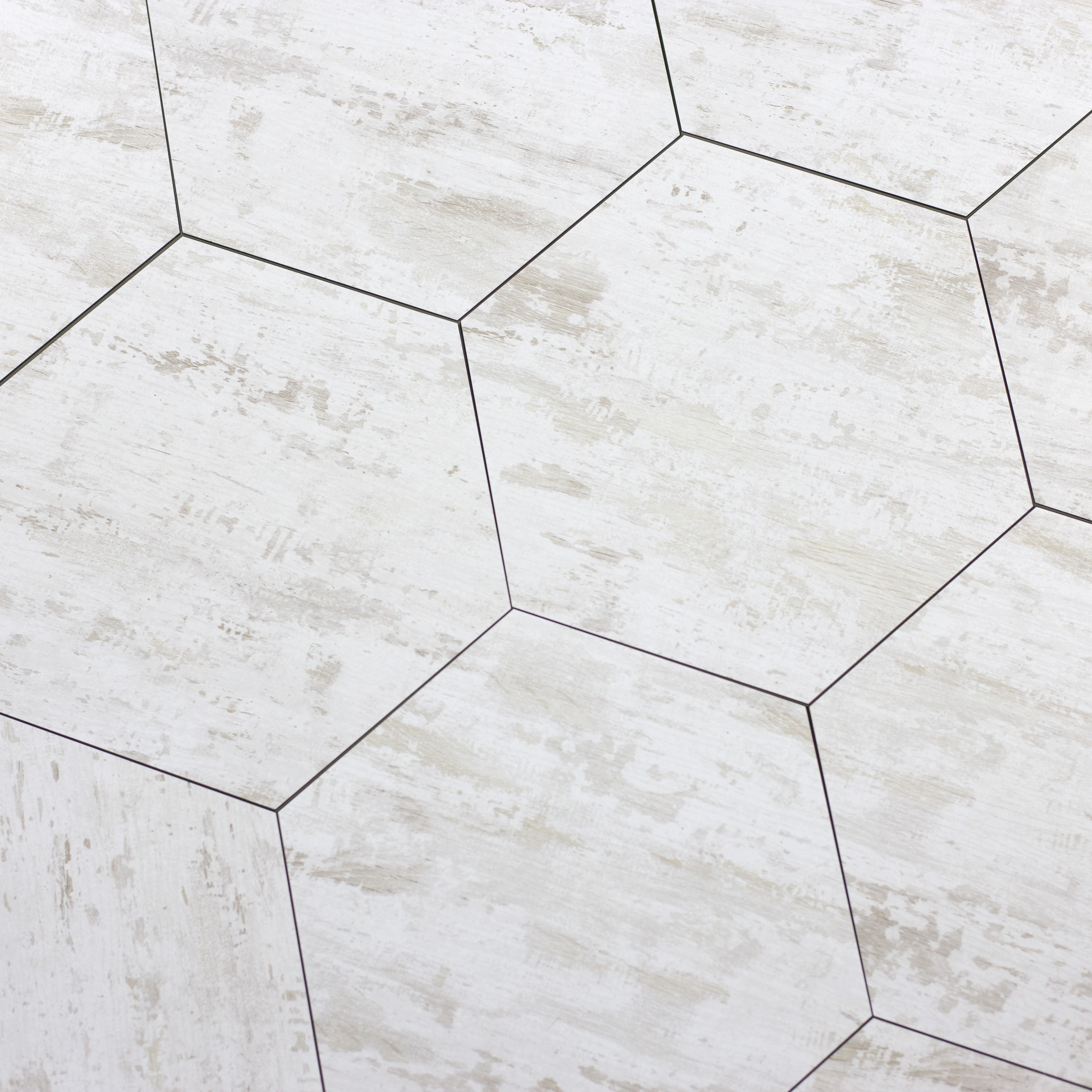 Birchwood White Hexagon Straight Edge Glossy / 9.2"x8" / Flat Nature Collection 0