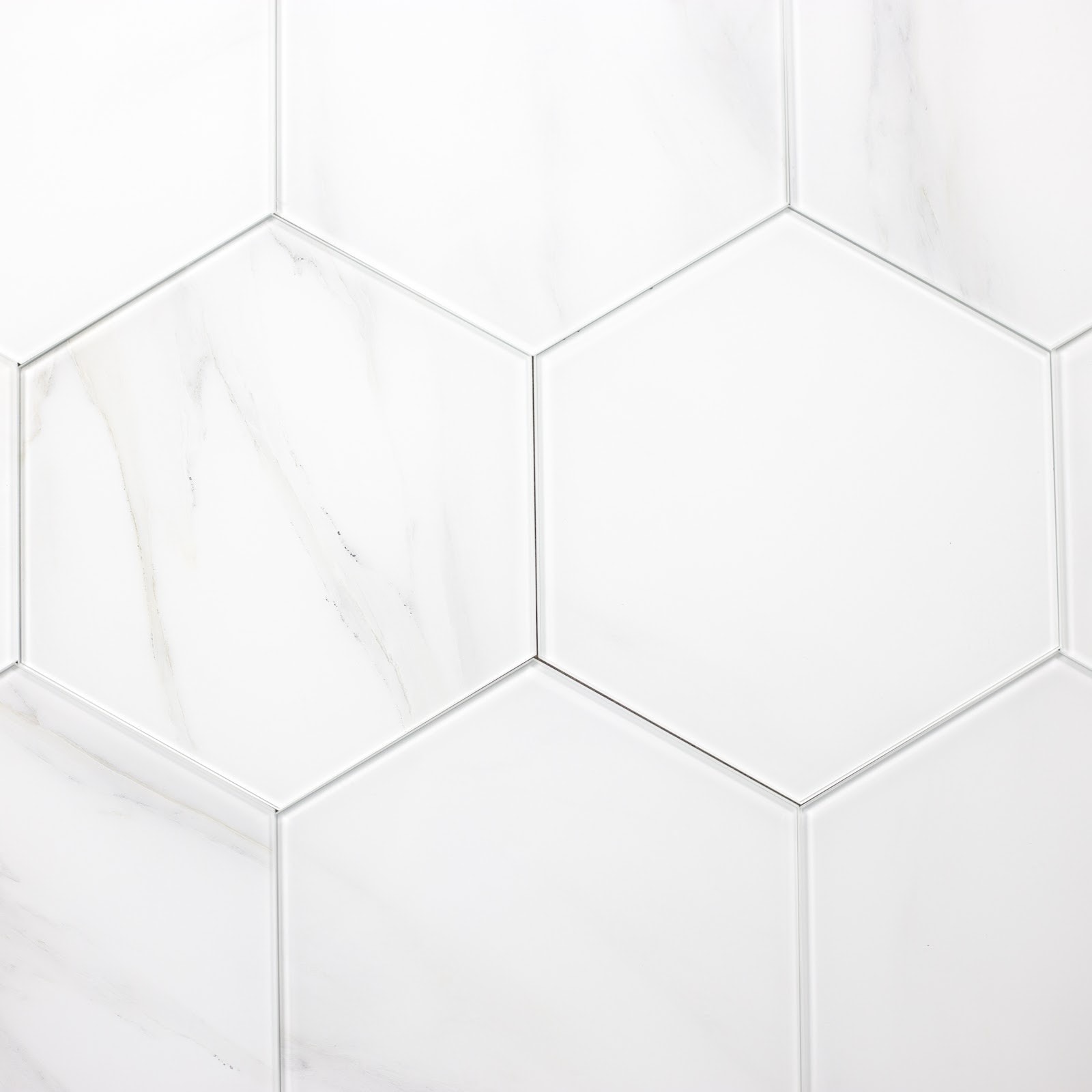 Peel and Stick Calacatta Hexagon Straight Edge Glossy / 9.2"x8" / Glossy Nature Collection 0