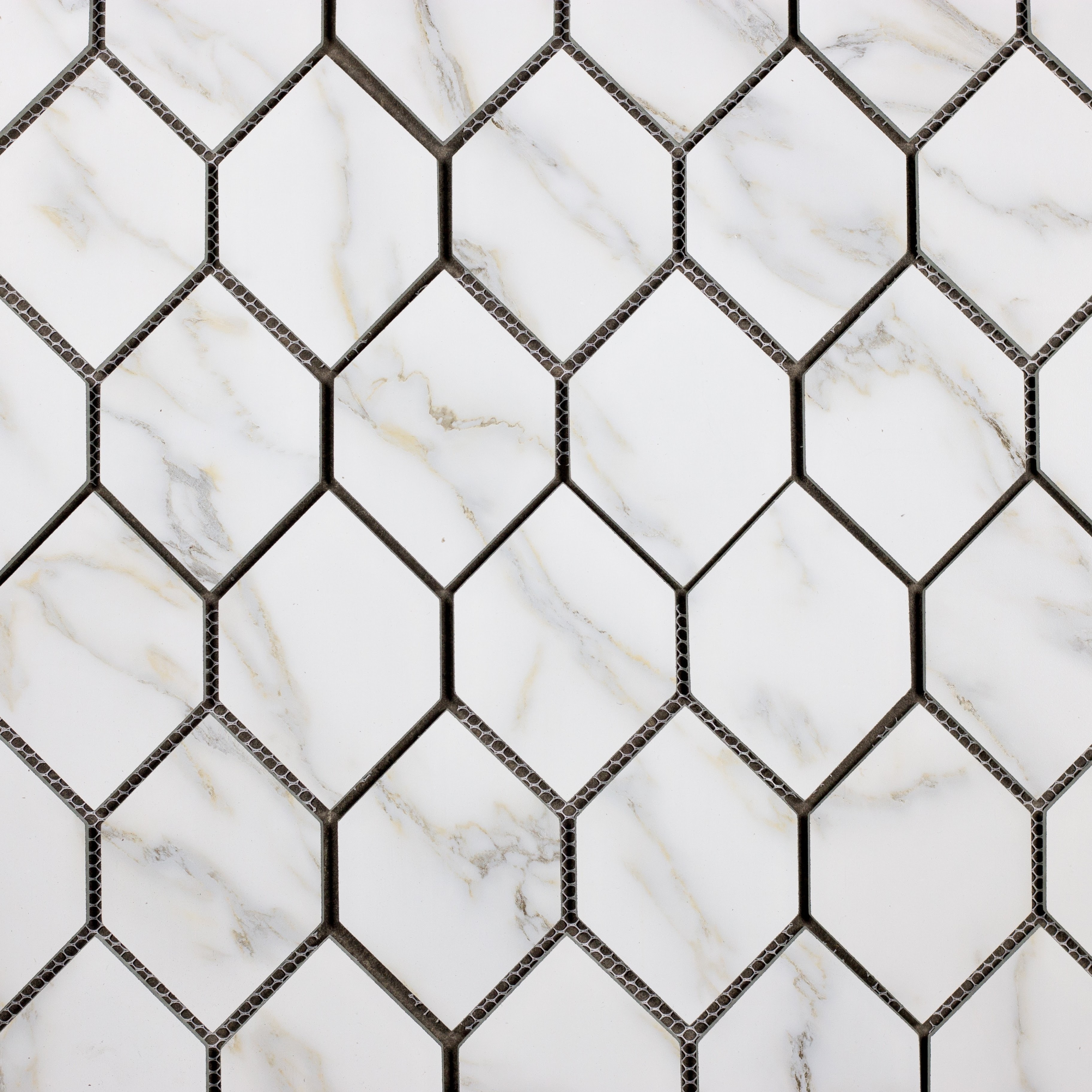 Calacatta Gold Honeycomb Waterjet / 12"x9" / Flat Nature Collection 0
