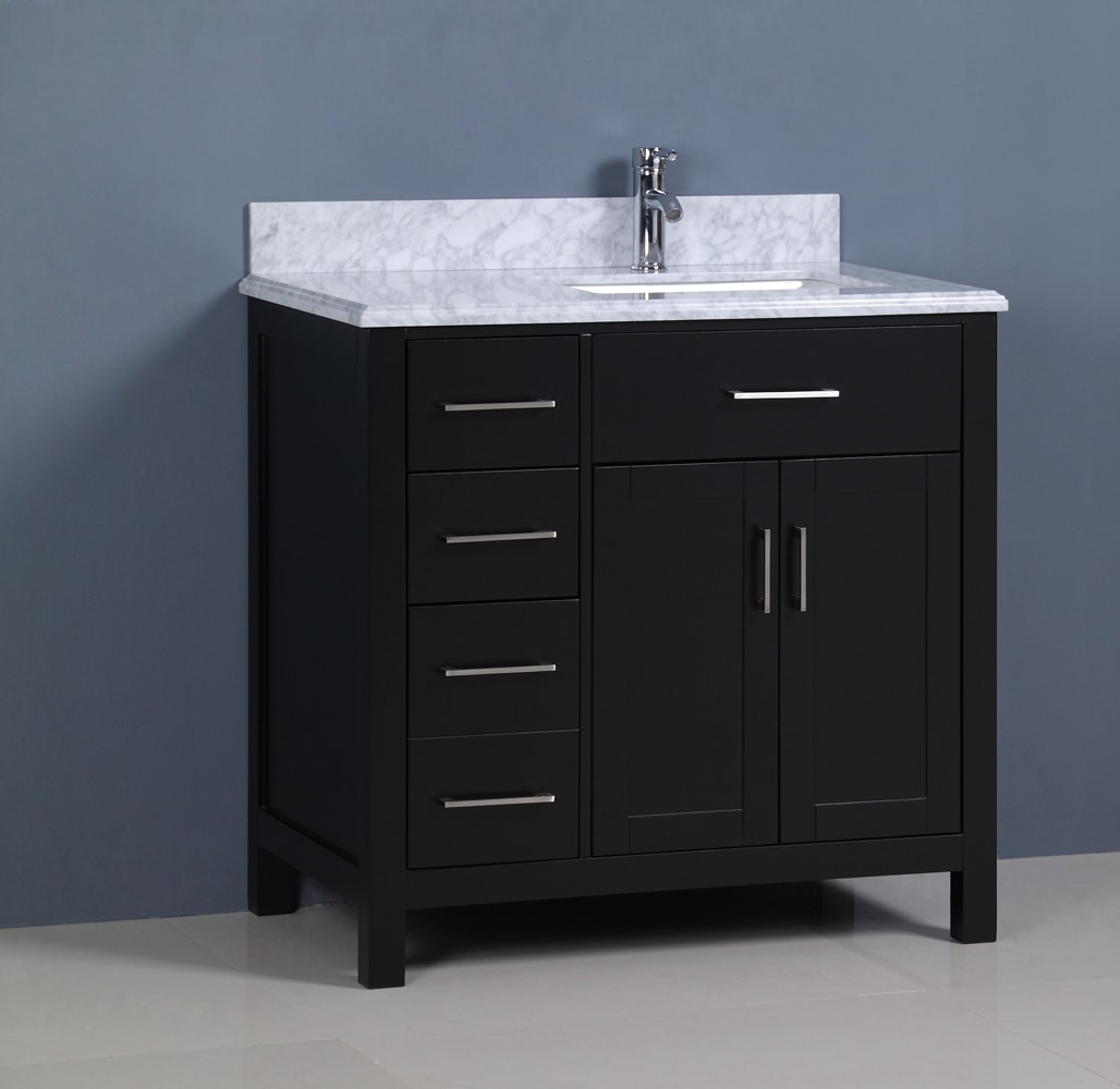 Traditional / 36" / Porcelain Sink / Espresso / Soft-Closing Bathroom Vanities - Carrera Espresso 0