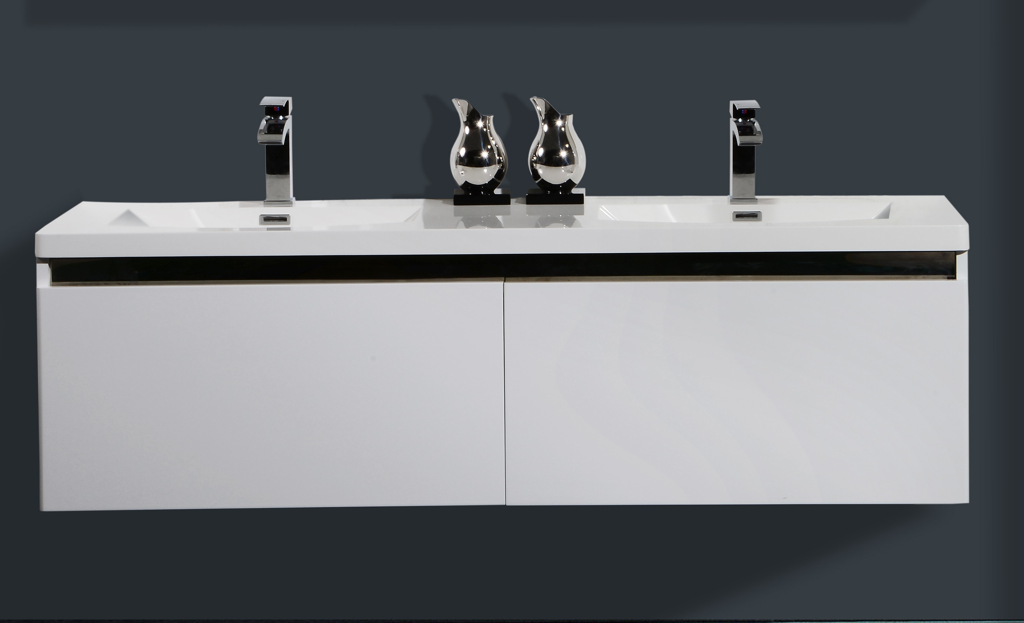 Modern / 60" / Wall-Hung / Painted / Soft-Closing / High Gloss Bathroom Vanities - Avanti Collection 0