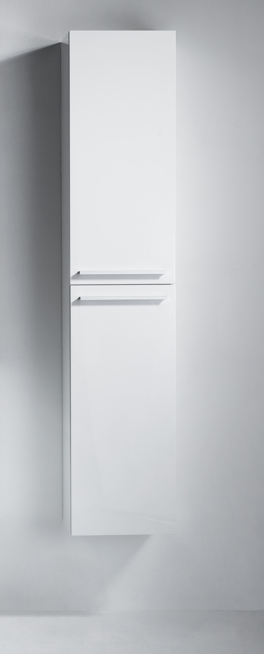 Modern / 13.75W x 12D x 65H / Wall-Hung / White / Soft-Closing / High Gloss Bathroom Side Cabinets - Sofia 0