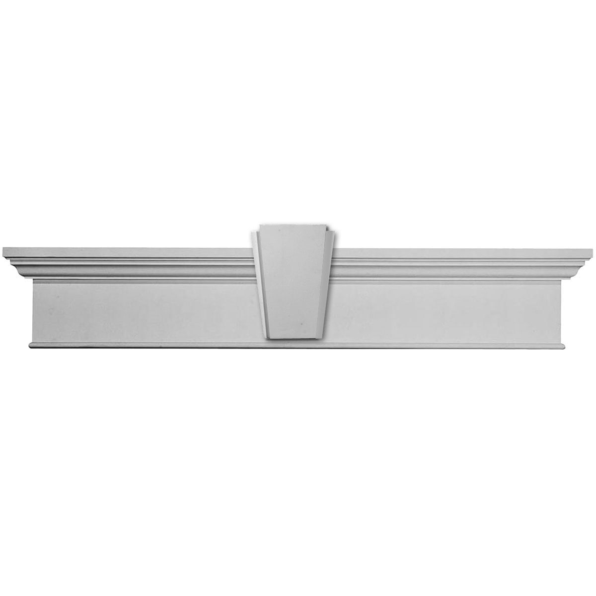 Window Header / 129" / CRH07X129BTKA Traditional Crosshead with Bottom Trim w/ Deco Keystone 1/4"H x 1"P 0