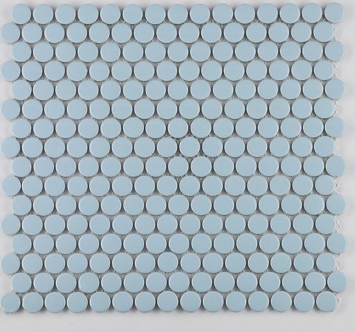 Blue Gloss Penny / 3/4" / Glazed Gloss Porcelain Mosaics Penny Rounds 0