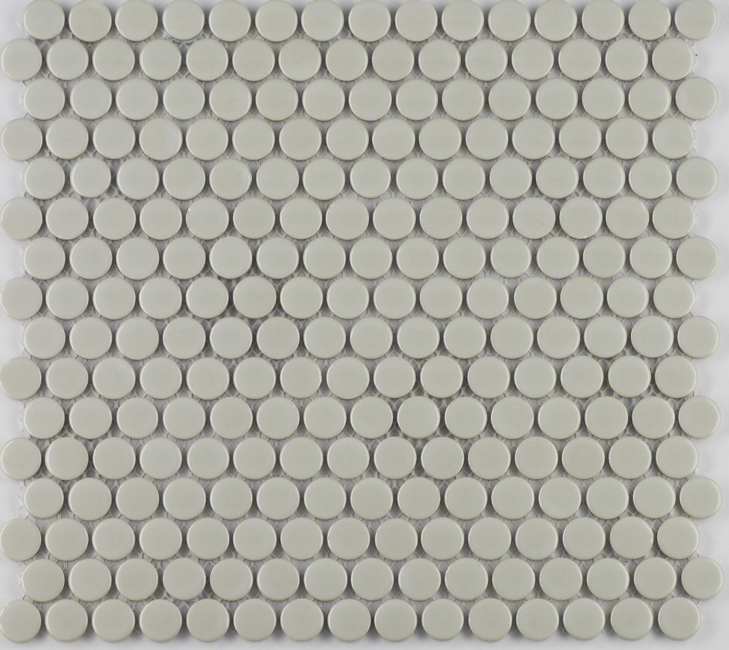 Grey Gloss Penny / 3/4" / Glazed Gloss Porcelain Mosaics Penny Rounds 0