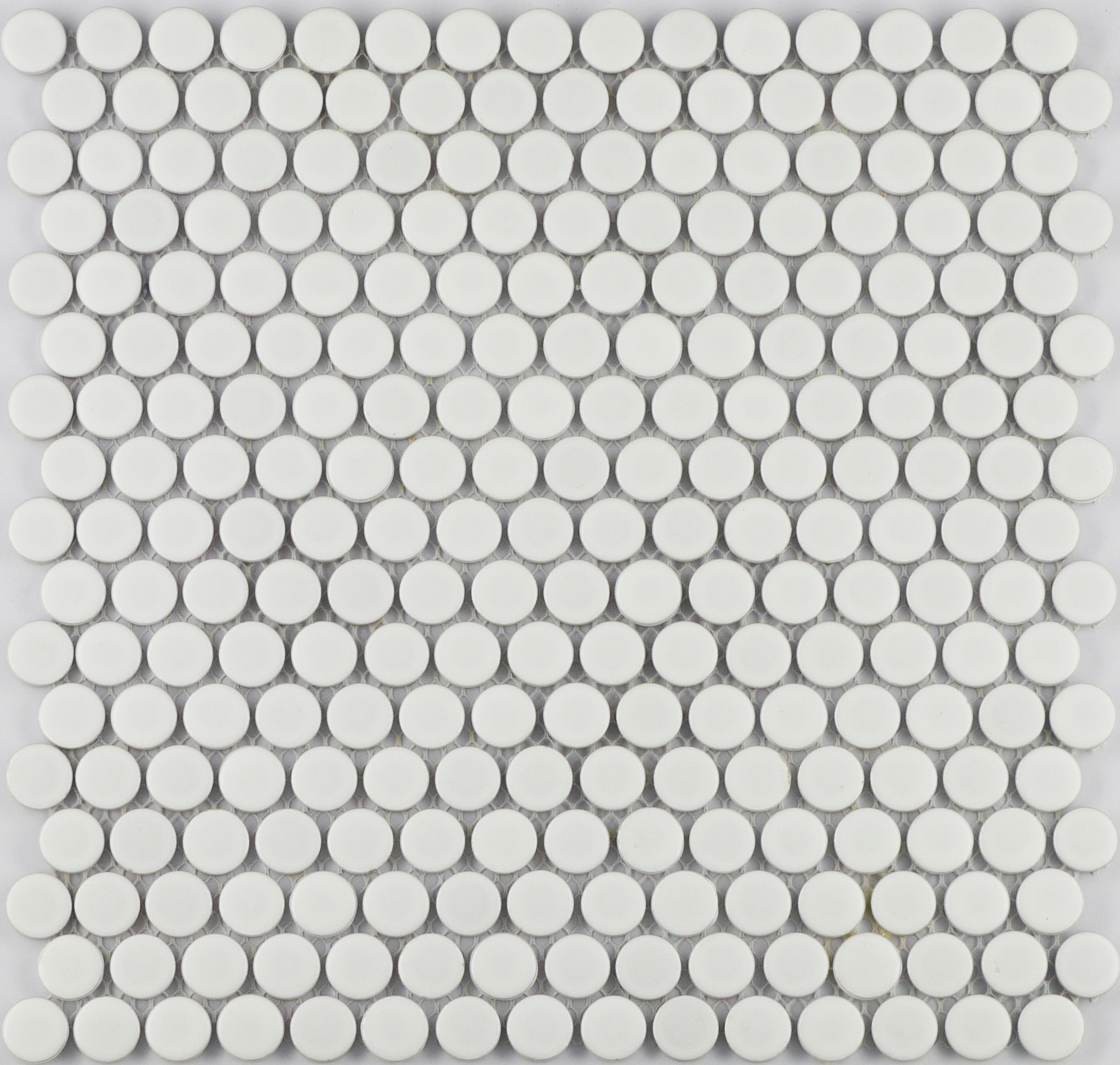 White Matte Penny / 3/4" / Matte Finish Porcelain Mosaics Penny Rounds 0