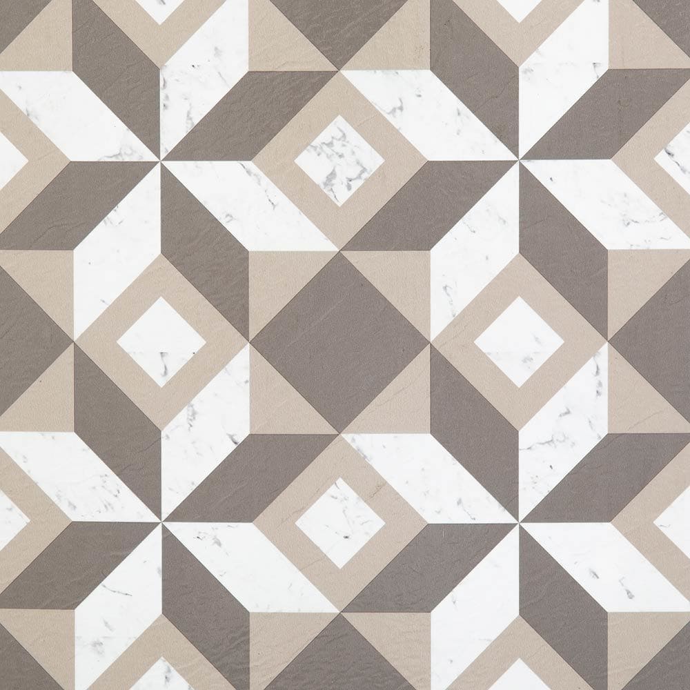 White & Grey Geometric Retro / 1.5mm / PVC / Peel & Stick Vinyl Tile - 1.5mm PVC Peel & Stick - Retro Collection 0