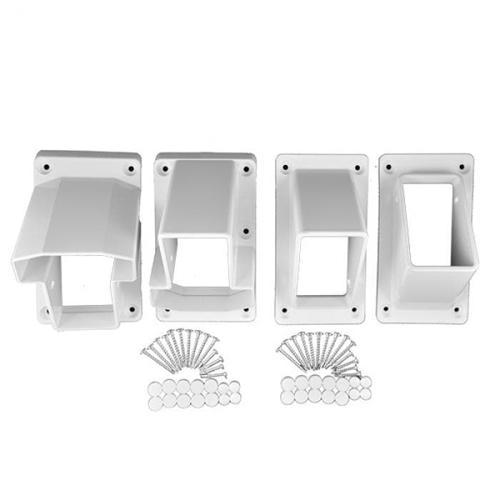 White-Stair Bracket Kit / Commercial Grade / Heavy Duty / 4" x 4" Deck Railings 0