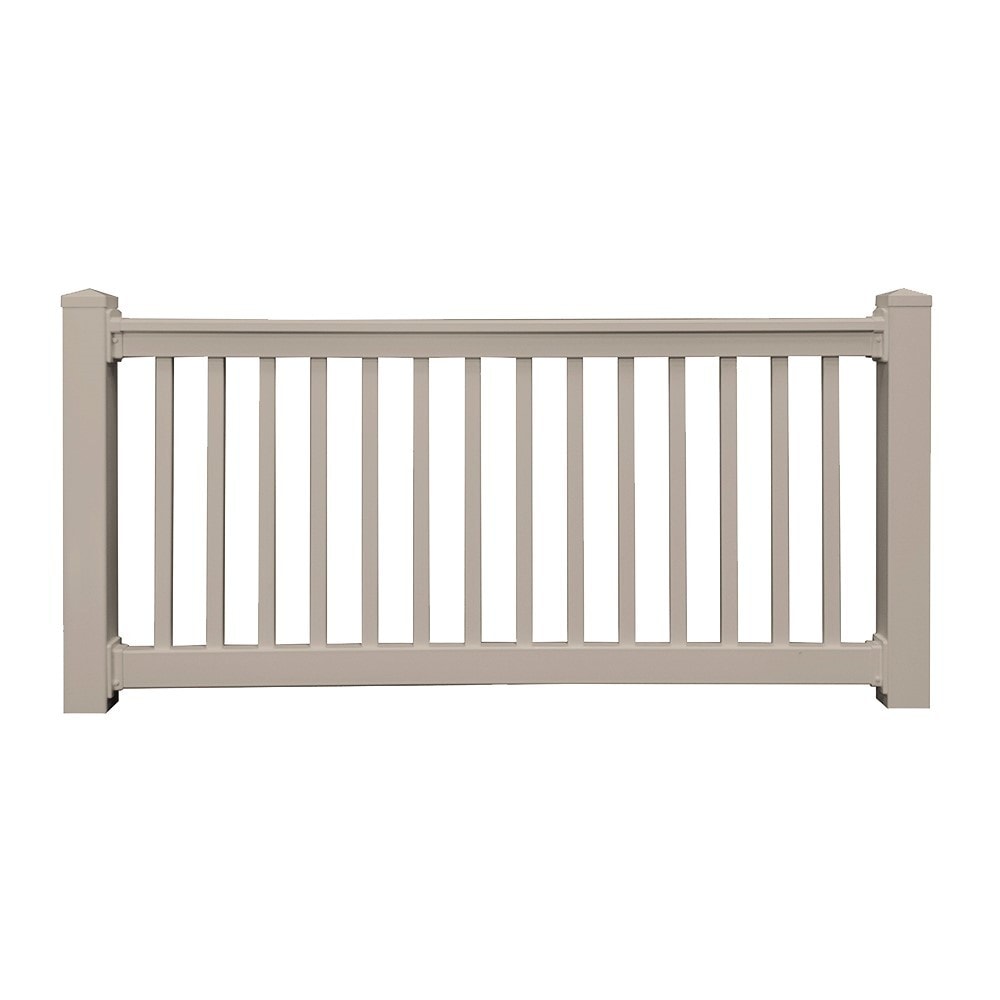 TAN Sefton Straight Railing Kit: 42" Tall x 8' Wide / Commercial Grade / Heavy Duty / 42" Tall X 96" Wide Deck Railings 0