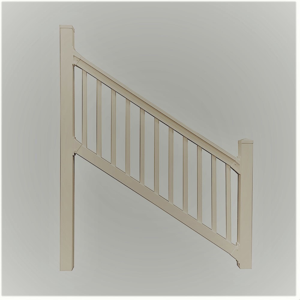 TAN Sefton STAIR Railing Kit: 42" Tall x 6' Wide / Commercial Grade / Heavy Duty / 42" Tall X 72" Wide Deck Railings 0