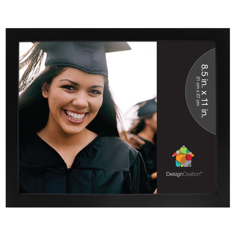 DesignOvation Gallery Wood Document Frame Photo Frame / 8.5x11 / Black