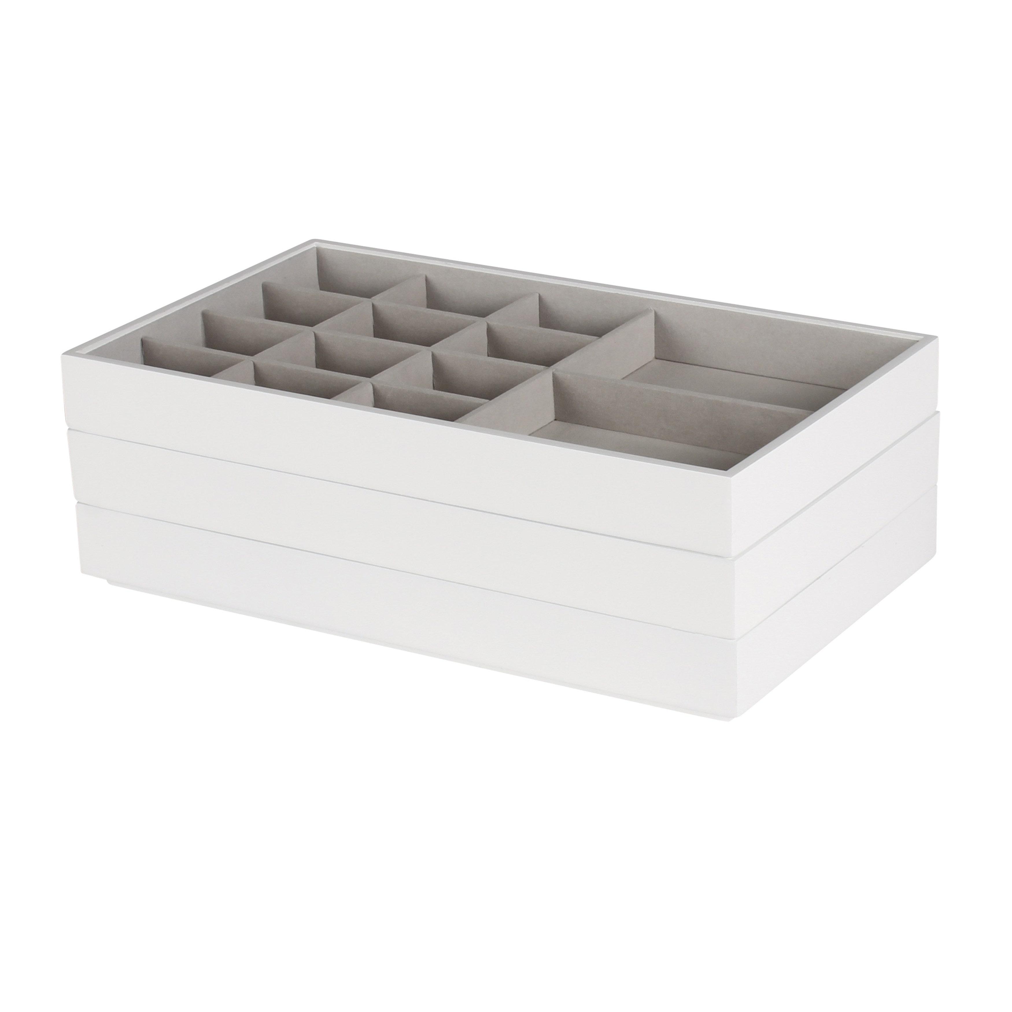 Vanity Organizer / White Myrcella Jewelry Storage Stackable Trays, Set of 3 0