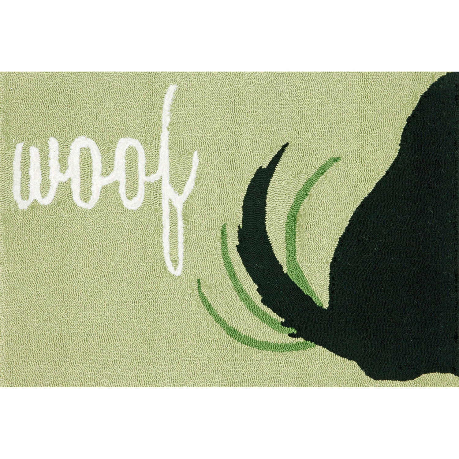 Woof - Green / 20"X30" Frontporch Collection 'Woof' Indoor/Outdoor Rug 0