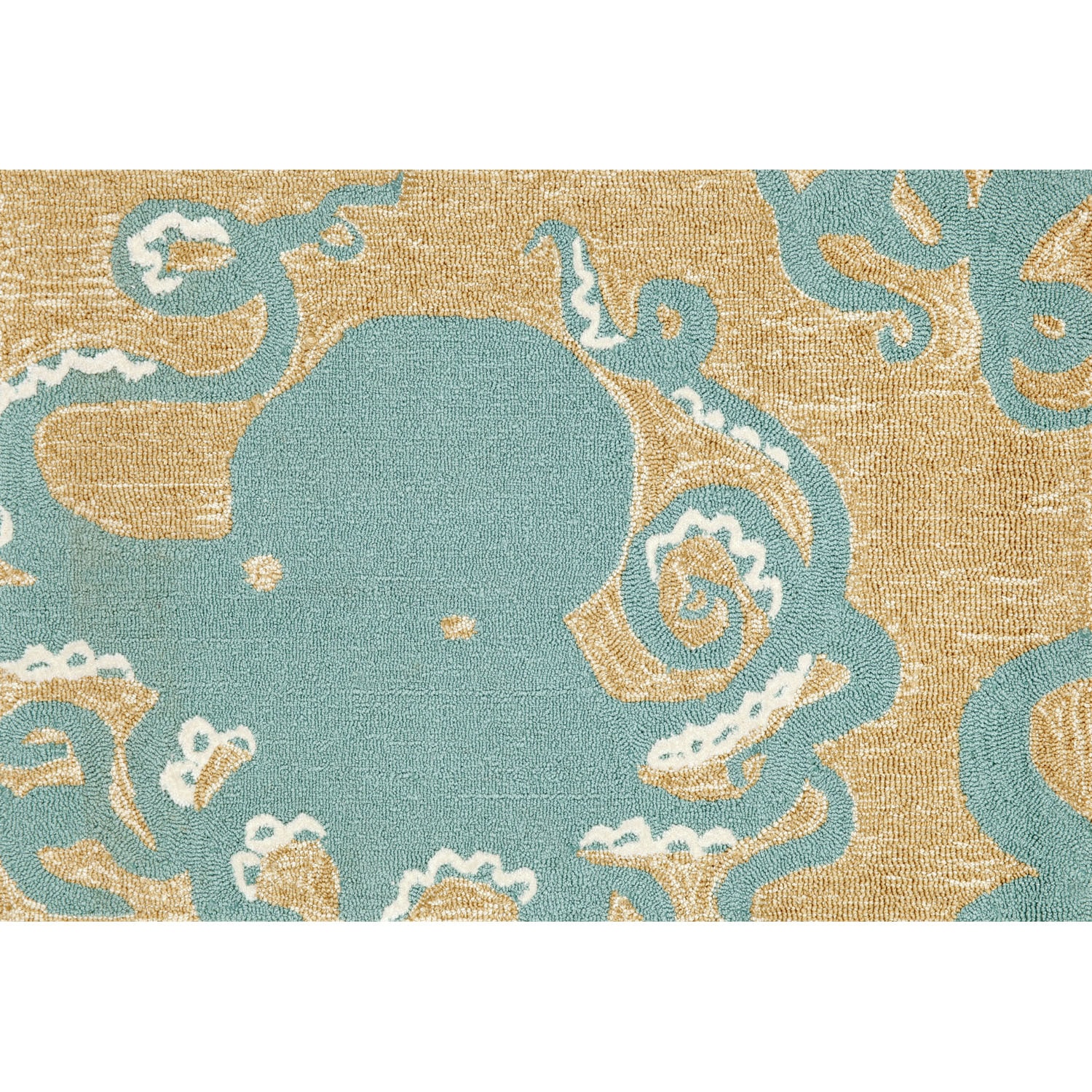 Octopus - Aqua / 20"X30" Frontporch Collection 'Octopus' Indoor/Outdoor Rug 0